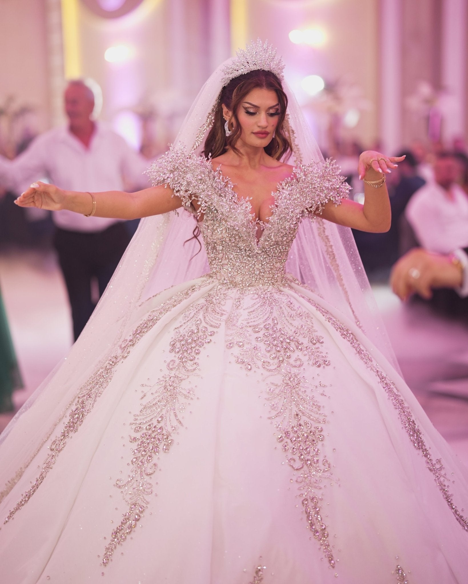 Royal Bridal Dress Embellished with Crystals - BLINI