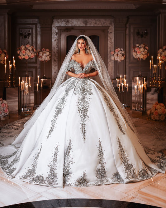 Royal Bridal Dress Embellished with Crystals - BLINI