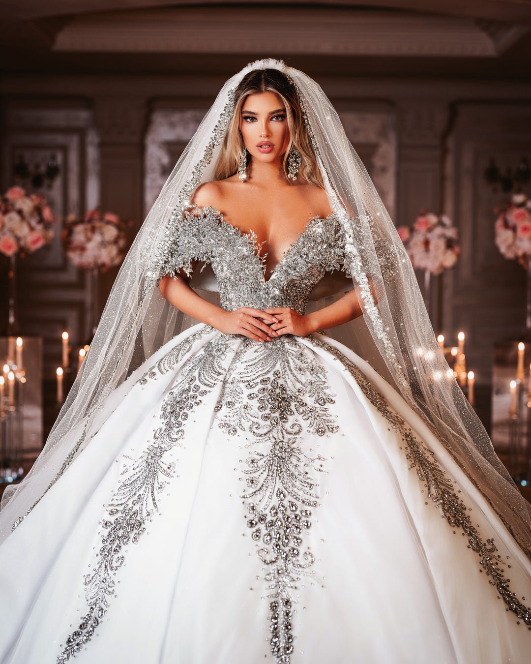 Royal Bridal Dress Embellished with Crystals - BLINI