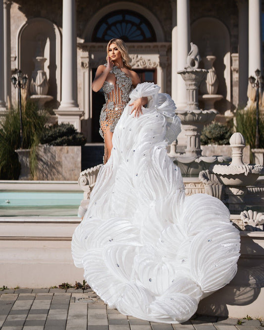 Sila Silver Dress with Floral Designs - BLINI