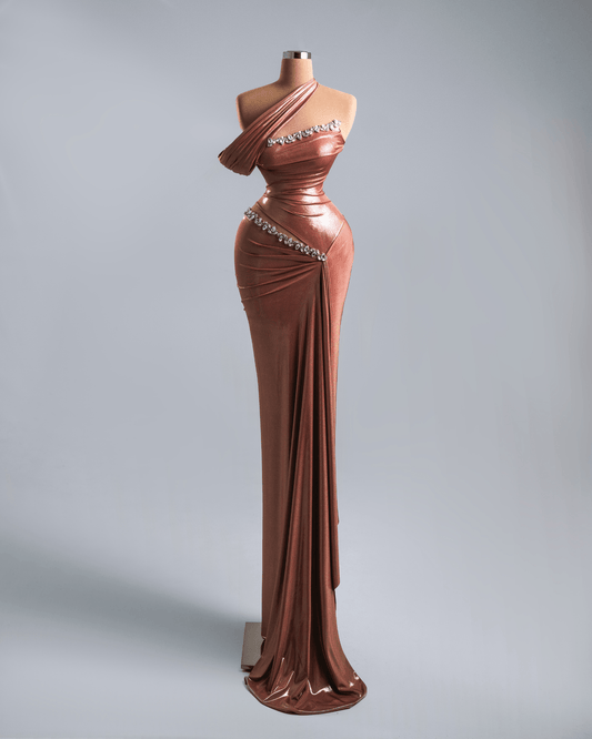 Soele Pink Long Sleeveless Dress with Crystas - BLINI