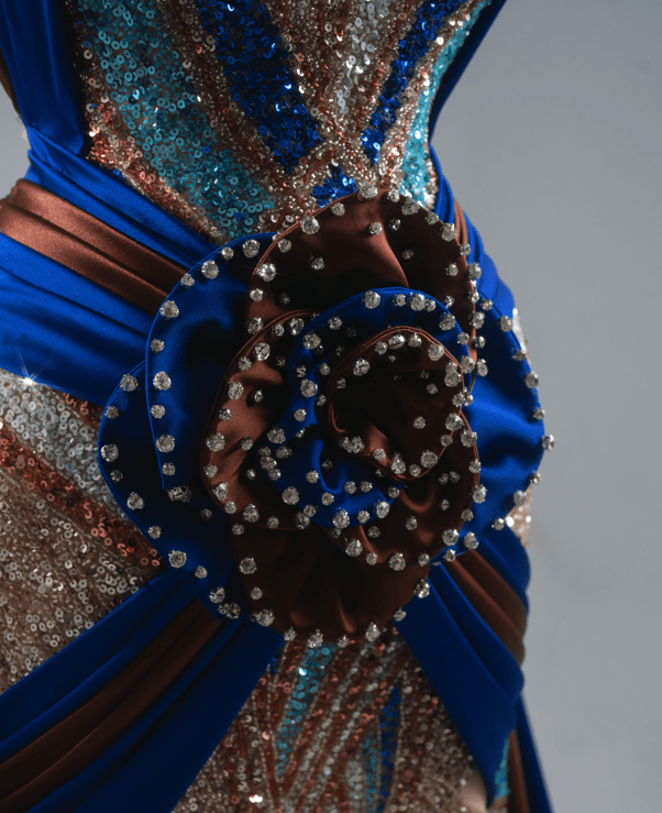 Solea Long Dress With Sequined And Satin Fabric - BLINI