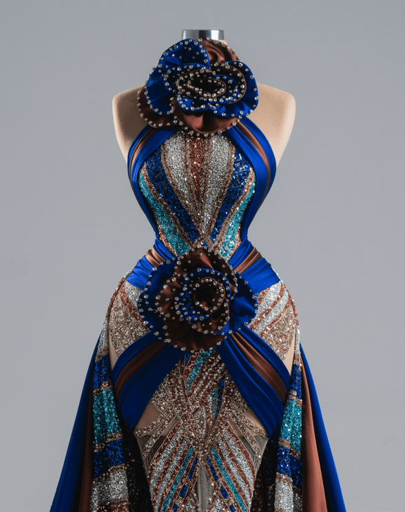 Solea Long Dress With Sequined And Satin Fabric - BLINI