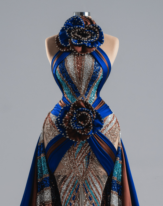 Solea Long Dress With Sequined And Satin Fabric - BLINI