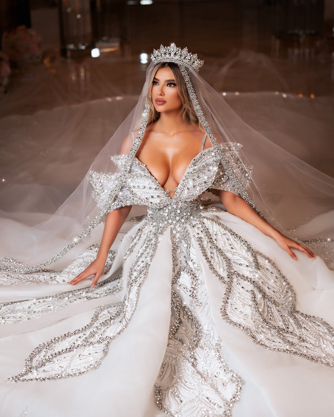 Thessia Bridal Gown with Crystals and Stones - BLINI
