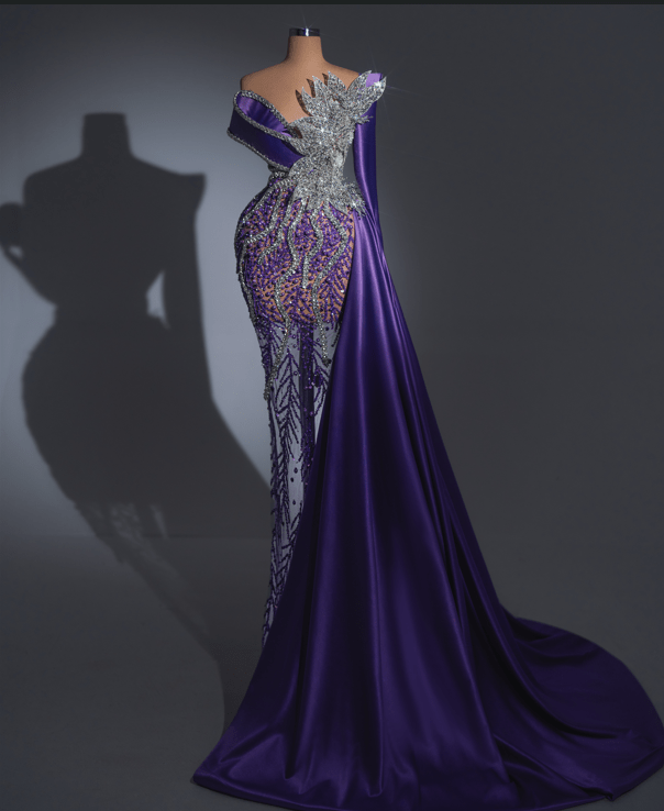 Velora Purple Dress with Silver Stones - BLINI