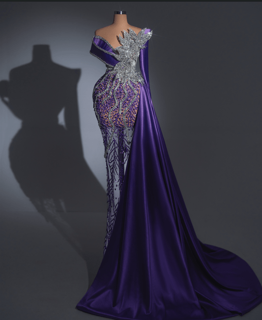 Velora Purple Dress with Silver Stones - BLINI