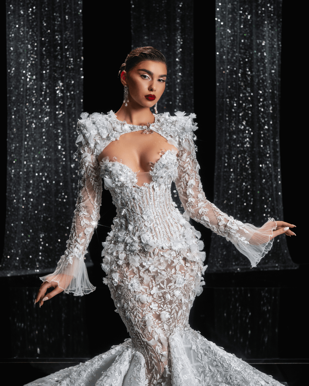 Vineses Bridal Dress Embellished with Crystals - BLINI